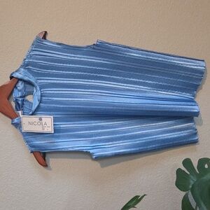 NICOLA Women's Striped Blue Blouse